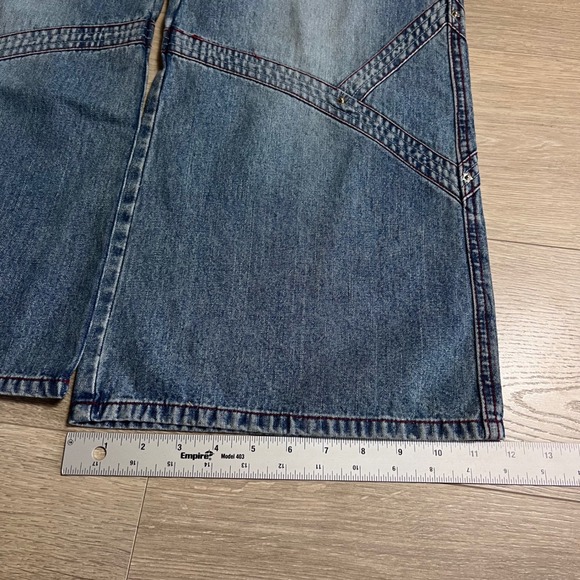 Vintage Caffeine Wide Leg Jeans Women Size 5 Blue Denim Flare Bottoms Y2K Style - Picture 6 of 8